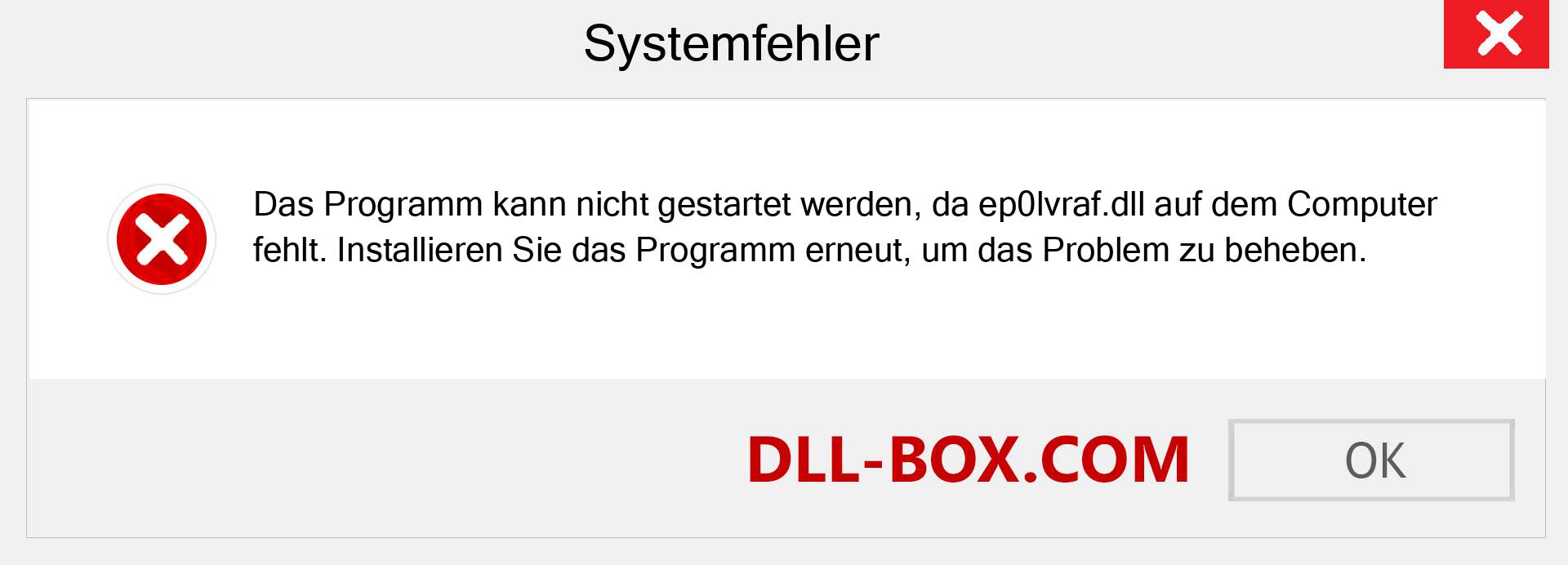 ep0lvraf.dll-Datei fehlt?. Download für Windows 7, 8, 10 - Fix ep0lvraf dll Missing Error unter Windows, Fotos, Bildern