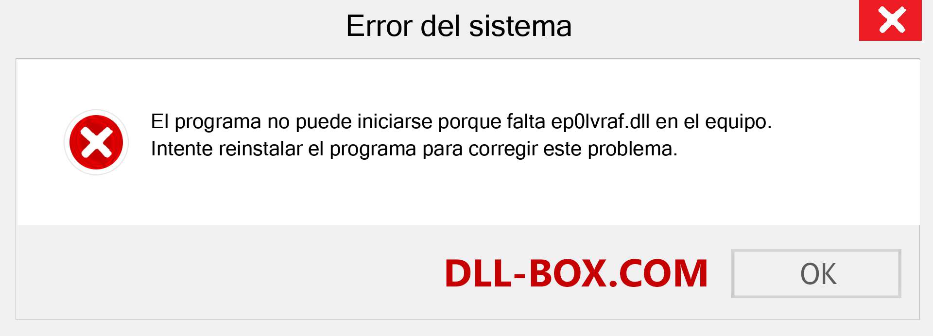 ¿Falta el archivo ep0lvraf.dll ?. Descargar para Windows 7, 8, 10 - Corregir ep0lvraf dll Missing Error en Windows, fotos, imágenes